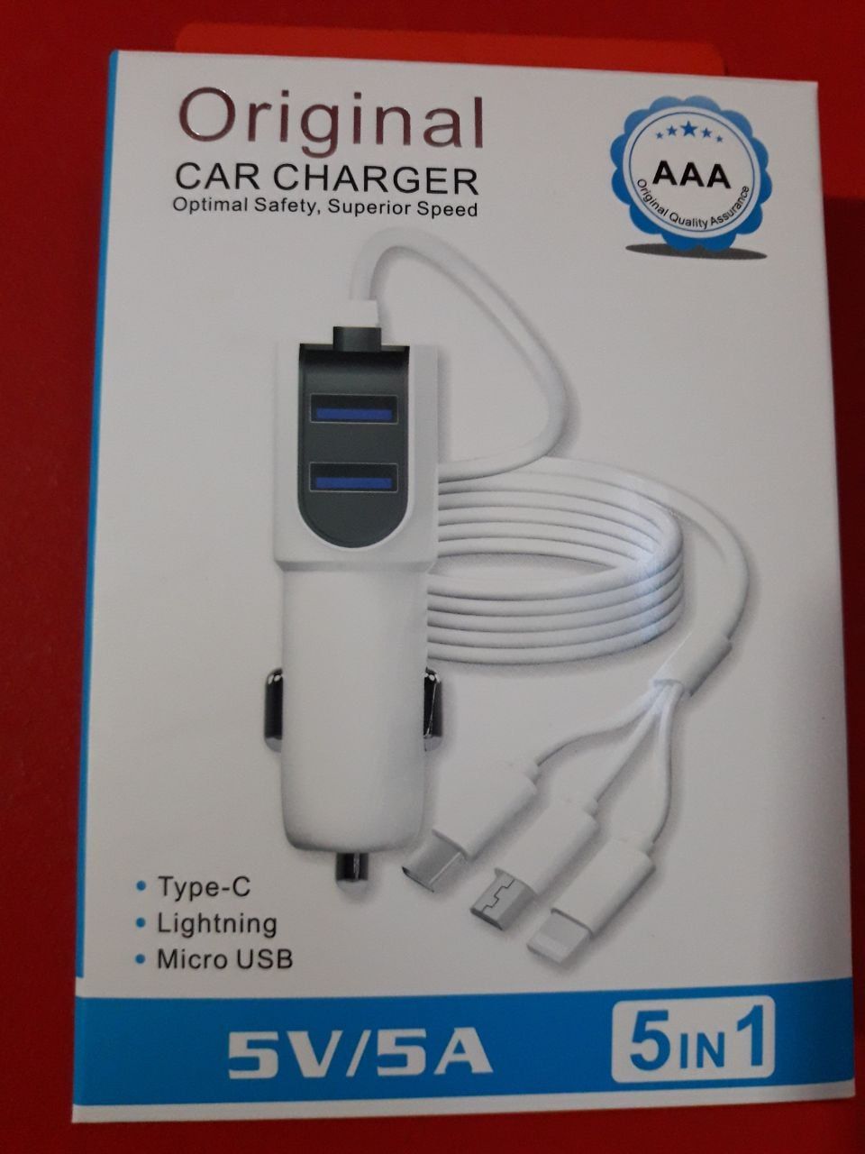 CAR CHARGER AAA 5V/5A